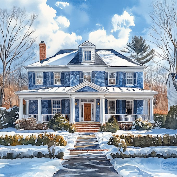 Bestseller - turn your house photo into watercolor painting