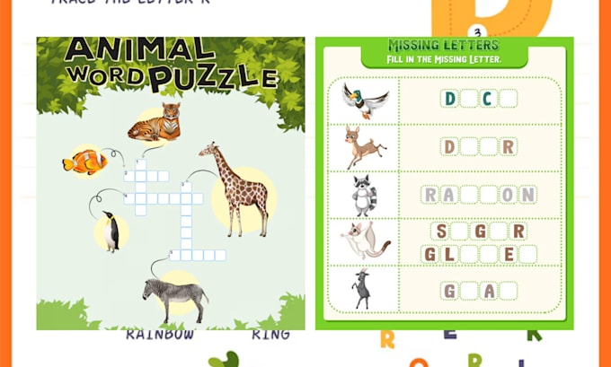 Gig Preview - Create custom kids crossword, word search, puzzle book, activity, kids worksheet