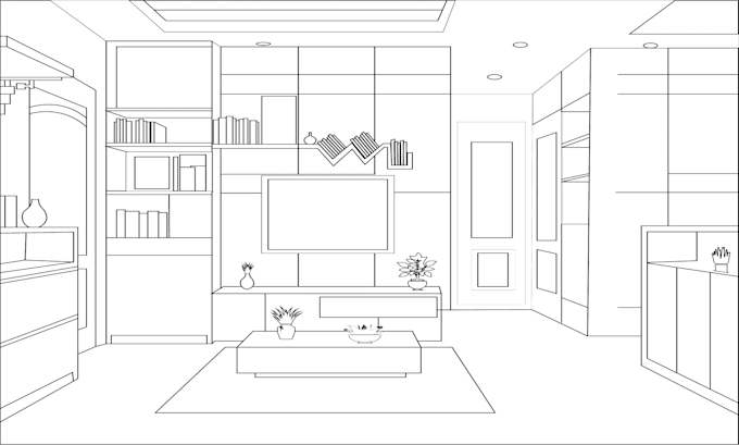 Gig Preview - Custom home and bedroom interior coloring pages designs