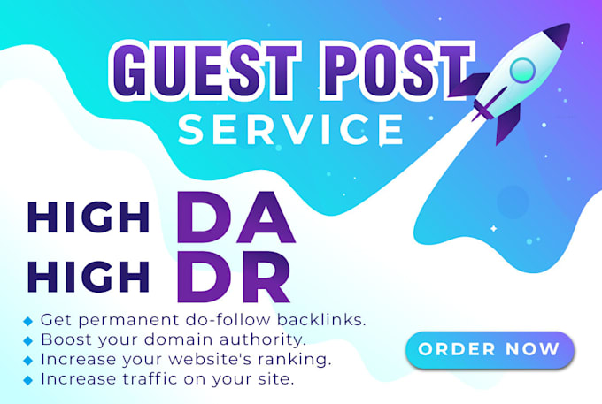 Gig Preview - Do guest posting on high authority, da, traffic and DR sites for SEO backlink