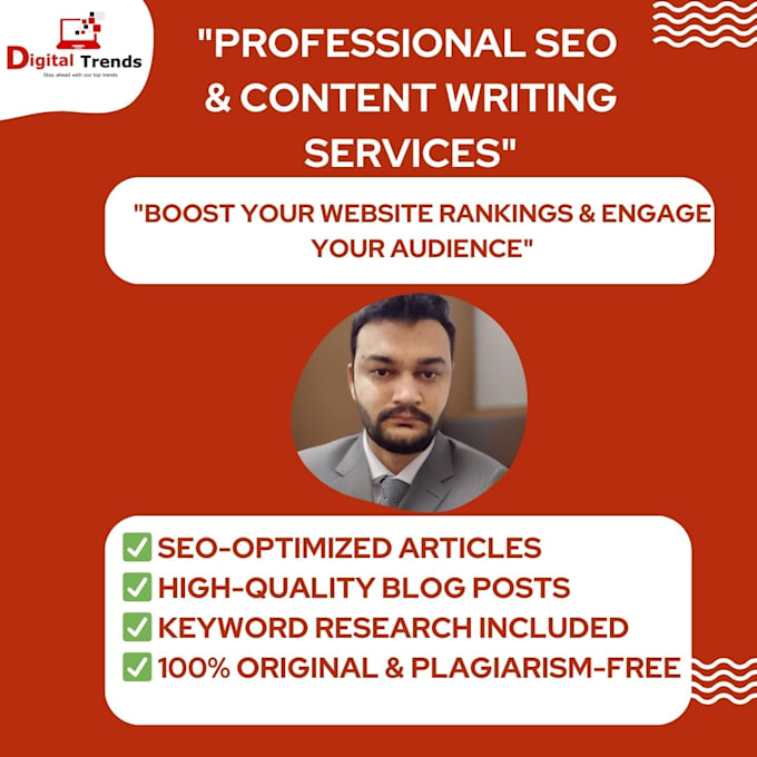 Gig Preview - Provide high quality SEO and engaging content writing to boost your website