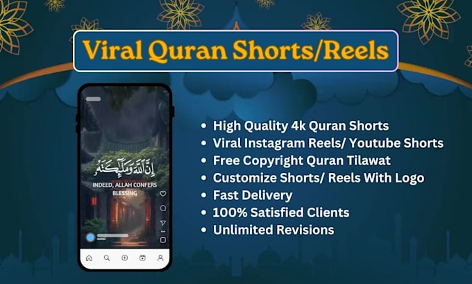 Gig Preview - Create quran shorts, reels and tiktok videos