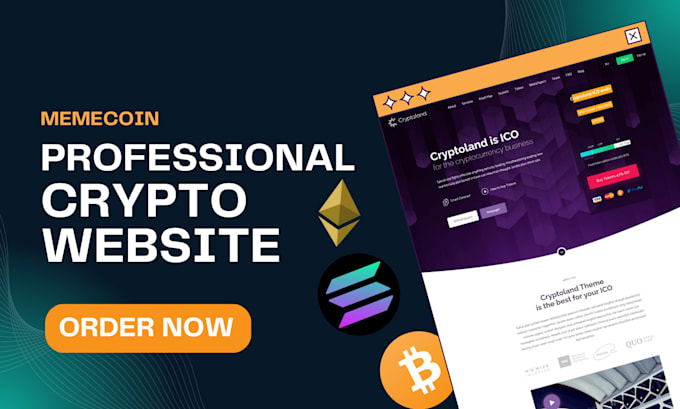 Gig Preview - Create a professional crypto token website, or meme coin website