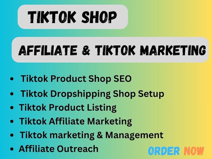 Gig Preview - Help you with tiktok shop affiliate marketing ads and management