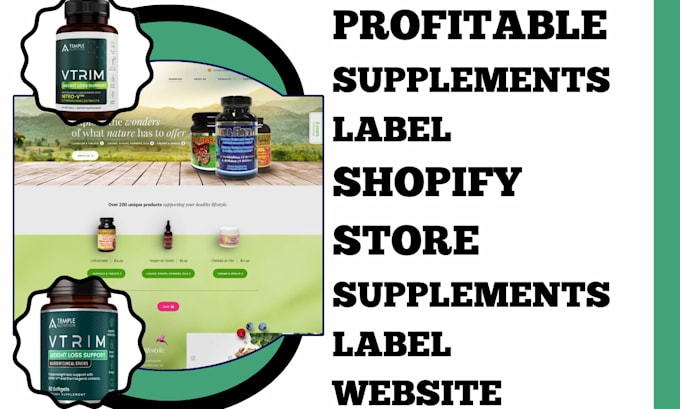 Gig Preview - Create stunning supplement labels and e commerce websites for your brand