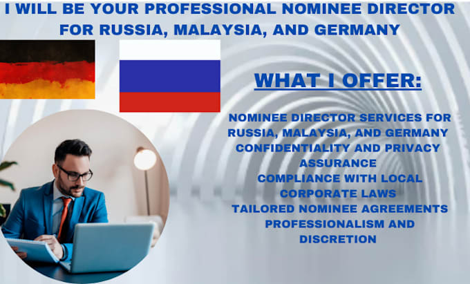 Gig Preview - Be your professional nominee director for russia, malaysia, and germany