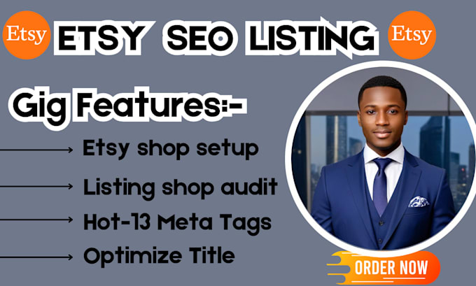 Gig Preview - Optimize etsy SEO listing, etsy title, tags and description, etsy promotion