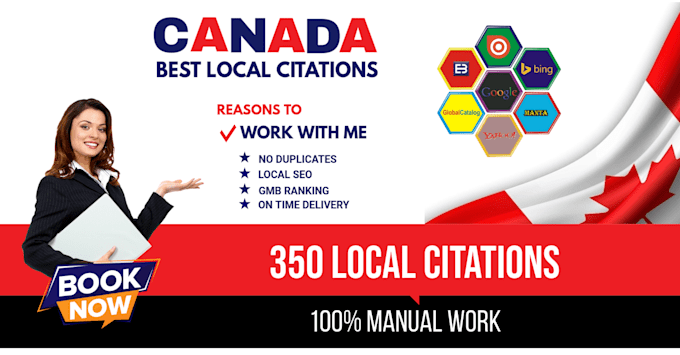 Gig Preview - Boost your local SEO with 350 canada local citations