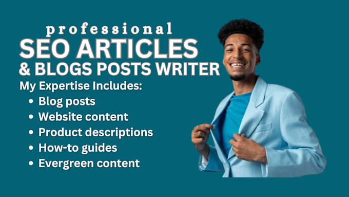 Gig Preview - Write SEO optimized articles and blog posts