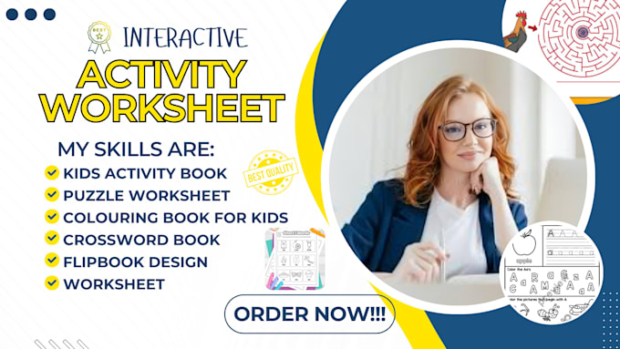 Gig Preview - Design kids activity book, kids worksheet, front and back cover design