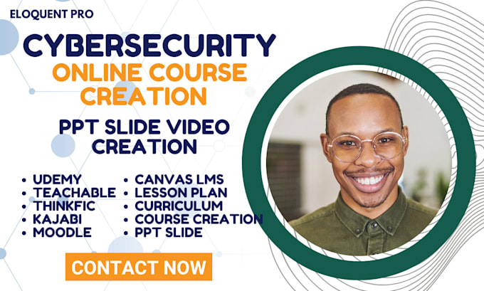 Gig Preview - Write cybersecurity course content, design PPT slides, edit videos on tella