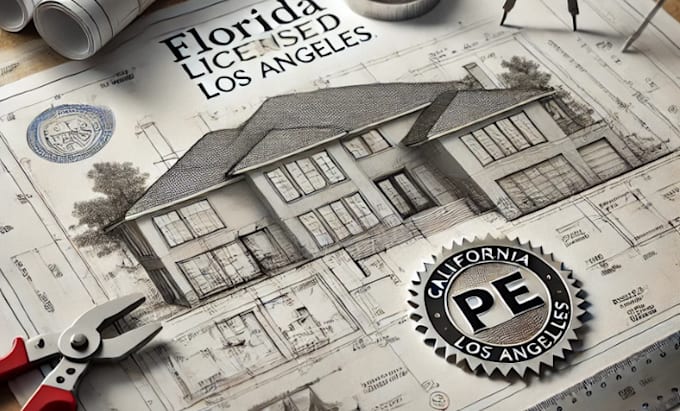 Gig Preview - Provide licensed pe florida stamp california seal los angeles for city permit