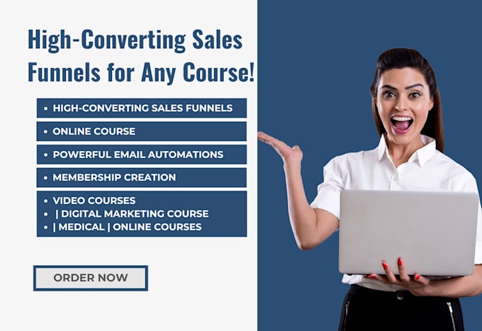 Gig Preview - Do digital marketing sales funnels online course funnels medical course funnel