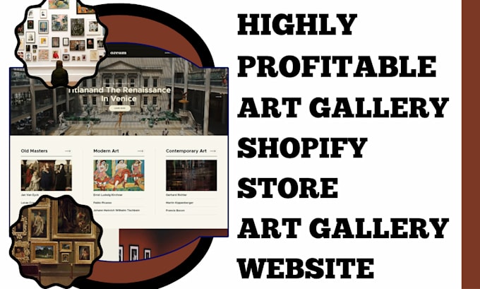 Gig Preview - Design sleek art gallery and museum website design for painting stores