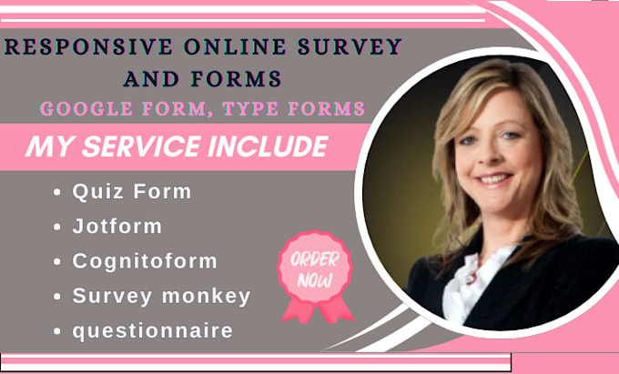 Gig Preview - Design responsive online survey, google form, quiz survey using jotform