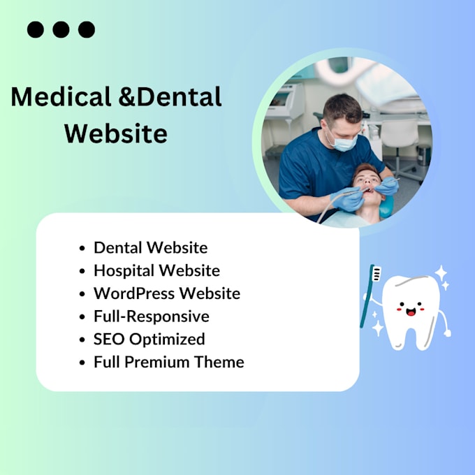 Gig Preview - Design healthcare website, dental website, hospital website, wordpress website