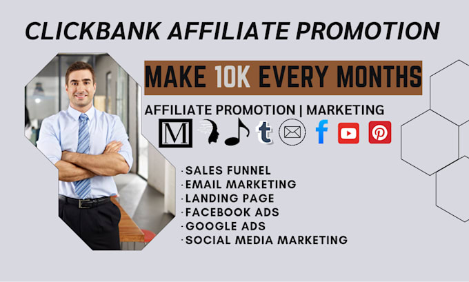 Gig Preview - Clickbank affiliate link promotion affiliate marketing clickbank link promotion