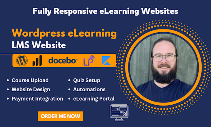 Gig Preview - Build wordpress lms website or elearning website or online course with learndash