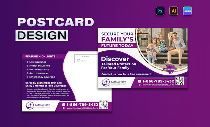 Gig Preview - Design custom direct mail eddm postcards and professional business flyers