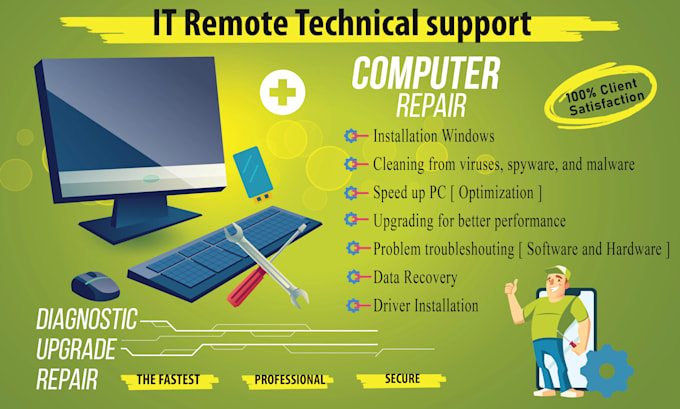 Gig Preview - Repair, troubleshoot windows, desktop, laptop, pc remotely