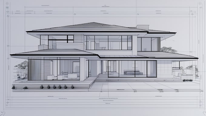 Gig Preview - Draw 2d architectural blueprints for house and  permit floor plans in cad draw