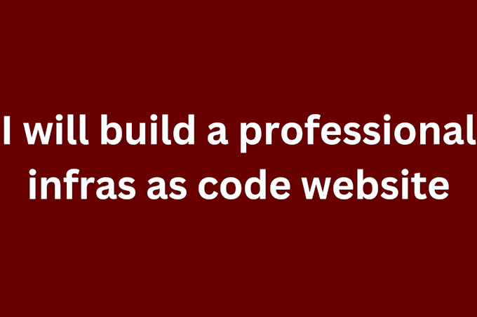 Bestseller - create a professional infra as code website