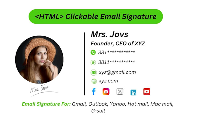 Gig Preview - Do professional clickable and eye catching email signature