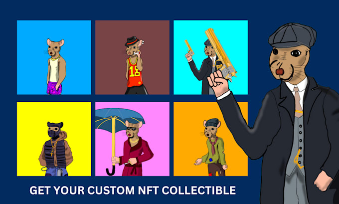 Gig Preview - Create unique nft art, collection, cartoon with meta data