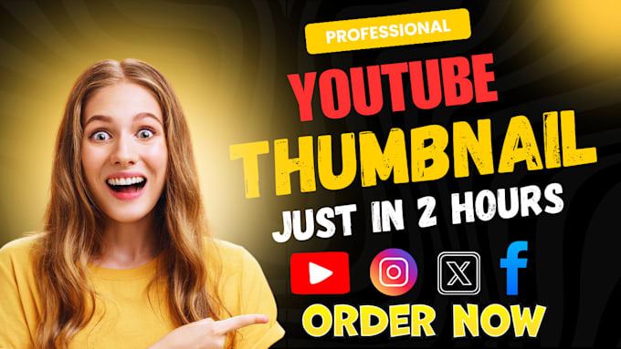 Gig Preview - Be your professional youtube thumbnail maker just in 2 hours