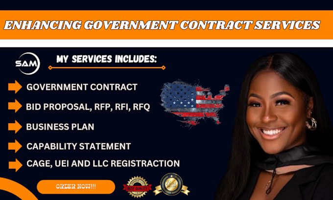 Gig Preview - Do federal government contract research bid proposal rfp rfq rfi grant writing