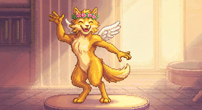 Gig Preview - Pixel art style furry design for you with ai