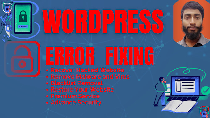 Gig Preview - Fix wordpress error and remove malware and give security