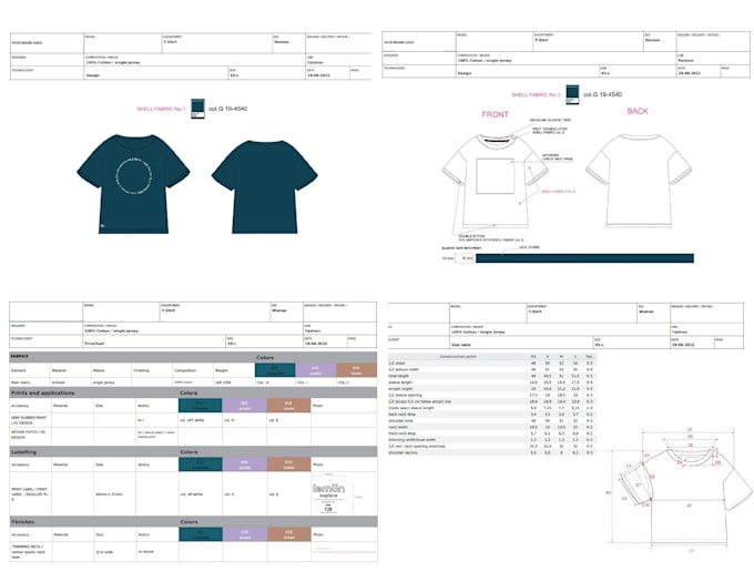 Gig Preview - Do fashion tech packs and garments sourcing for brands