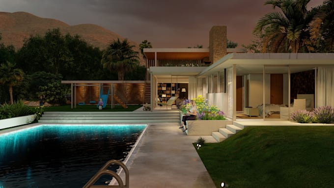 Bestseller - design backyard landscape, pool, garden and 3d rendering