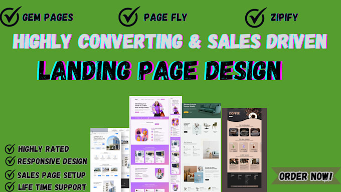 Gig Preview - Design shopify website landing page product landing page using pagefly gempages