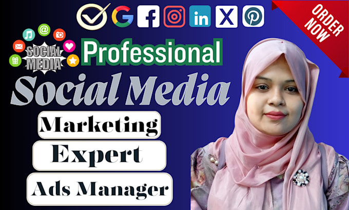 Gig Preview - Be your professional manager for social media marketing