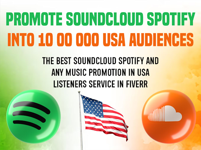 Gig Preview - Promote soundcloud or spotify into 10 00 000 USA audiences