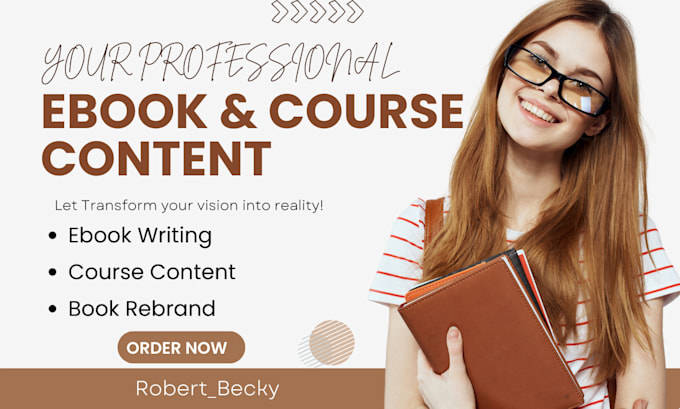 Gig Preview - Ghostwrite ebook online course, course content, amazon KDP ghost ebook writer