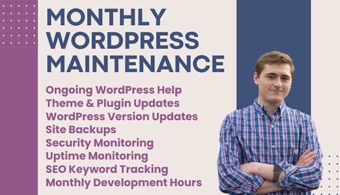 Gig Preview - Provide monthly maintenance for your wordpress website