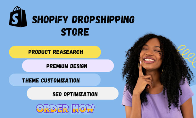 Gig Preview - Design shopify dropshipping website build one product shopify store or website