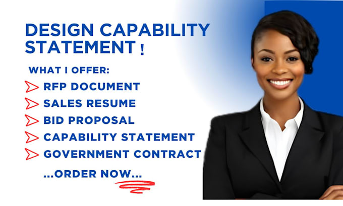 Bestseller - edit, write, design professional government capability statement, sales resume