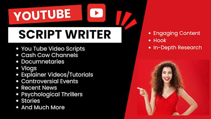 Bestseller - do youtube script writing and video voiceovers