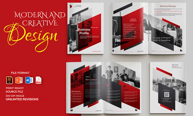 Bestseller - design creative custom modern business digital bifold trifold brochure design