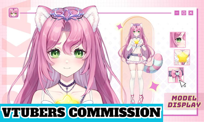 Bestseller - draw and rig live 2d vtuber, 2d vtuber model live2d model, vtuber commission 2d