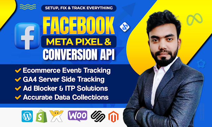 Gig Preview - Setup facebook meta pixel, conversion API, ga4, ecommerce server side tracking