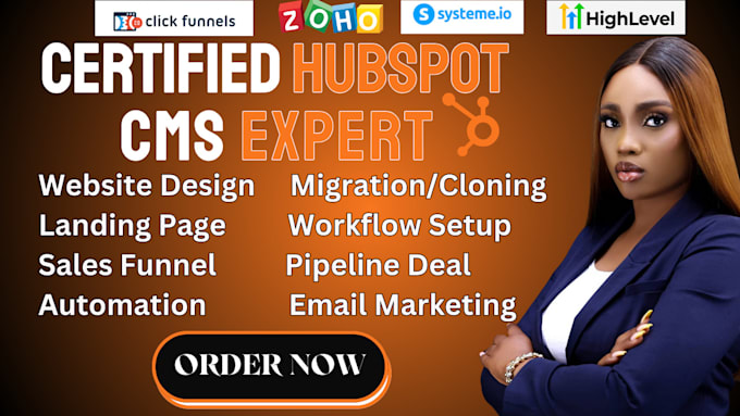 Gig Preview - Set up hubspot crm hubspot website gohighlevel landing page hubspot automation