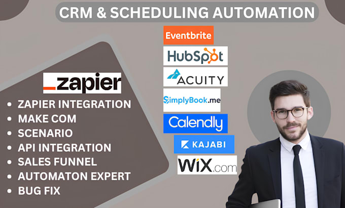 Gig Preview - Set up calendly simplybookme hubspot zapier kajabi eventbrite wix automation