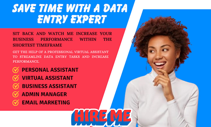 Gig Preview - Be your personal longterm executive virtual assistant do quality data entry 1 hr