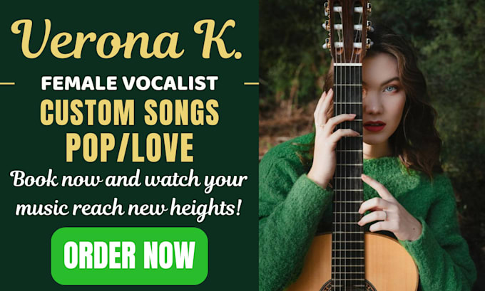 Gig Preview - Be your female singer vocalist, songwriter, harmonies for pop, love, custom song