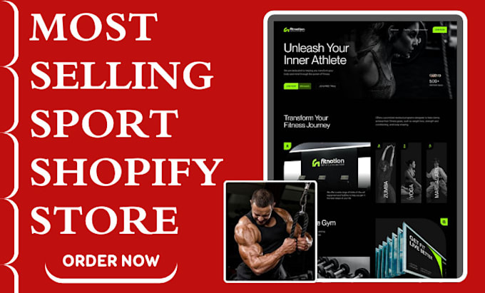 Gig Preview - Design profitable sport website sportwear website  sport accessories store